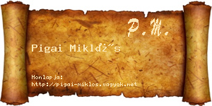 Pigai Miklós névjegykártya